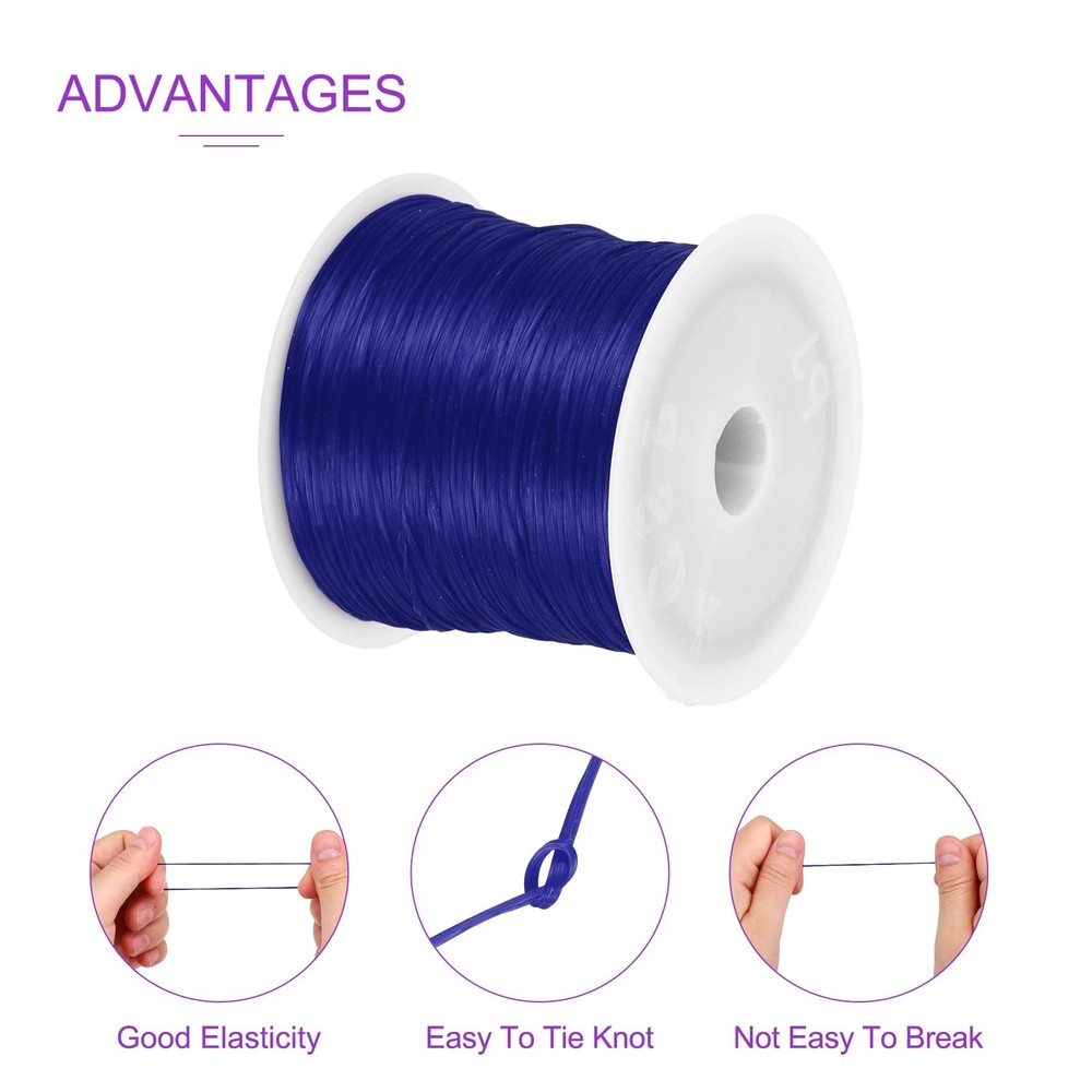 DMiotech Elastic String for Bracelets, 1mm Stretch Bead Cord x 100m, Blue