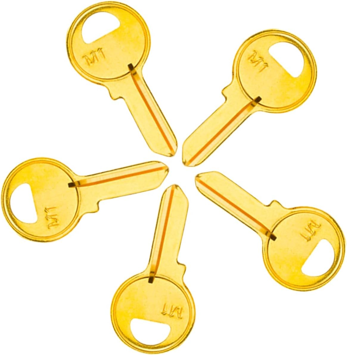 Brass Finish Key Blanks, M1 (MA1) Uncut Blank Keys, Pack of 50 Keys