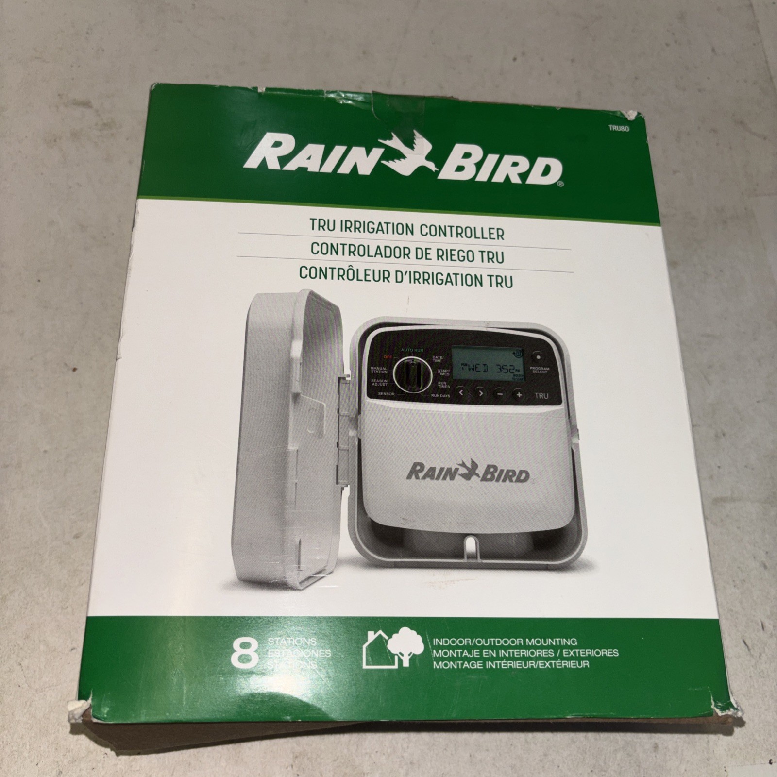 Rainbird TRU80 8 St. Sprinkler Controller Indoor/Outdoor Irrigation NEW.A7 9921