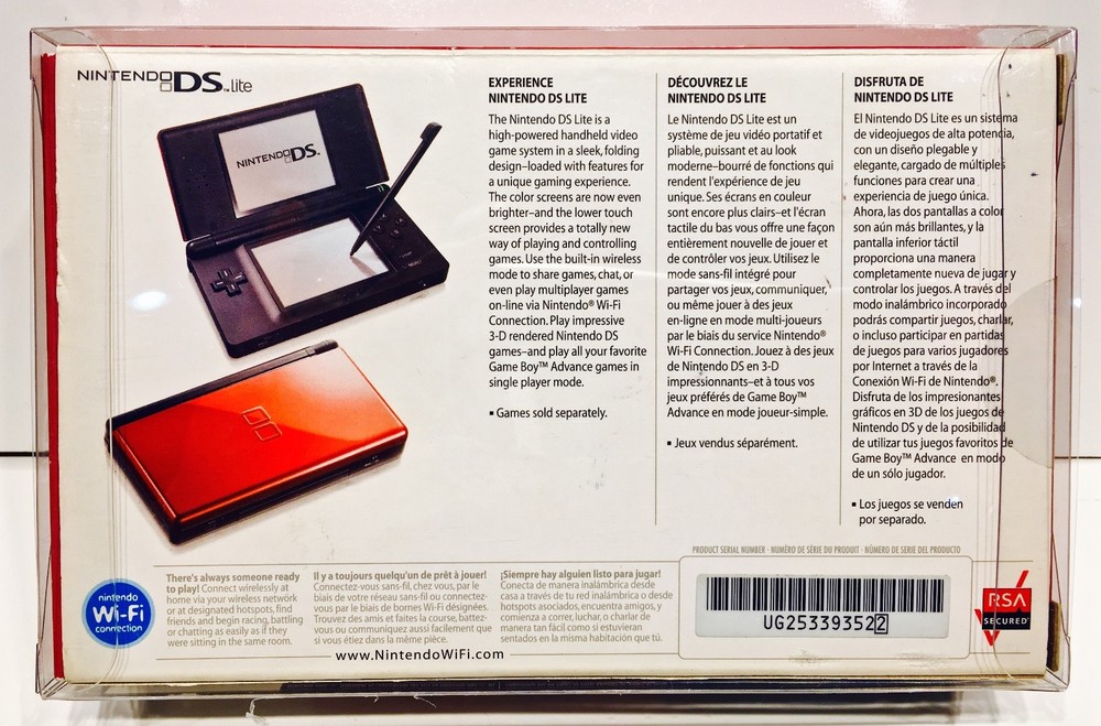 1 Box Protector For NINTENDO DS LITE Original Console Box. NTSC Display Case