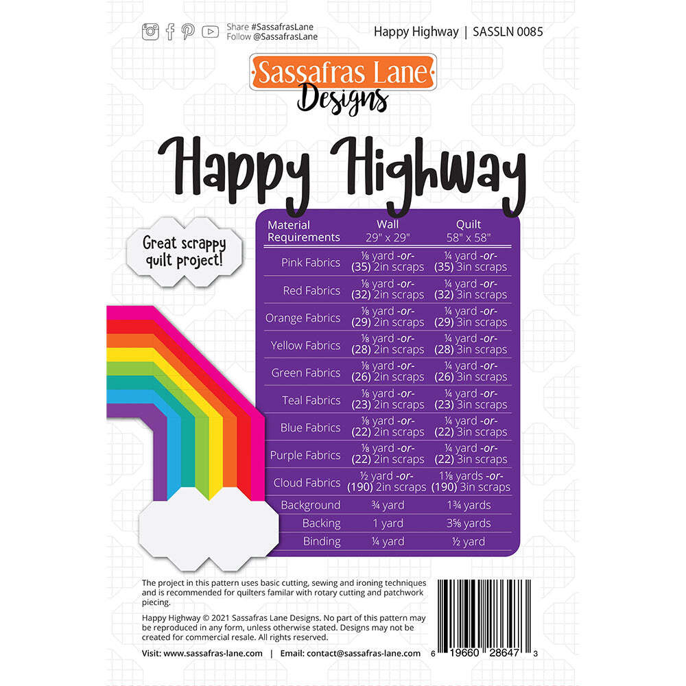 Sassafras Lane Designs Happy Highway Quilt Pattern
