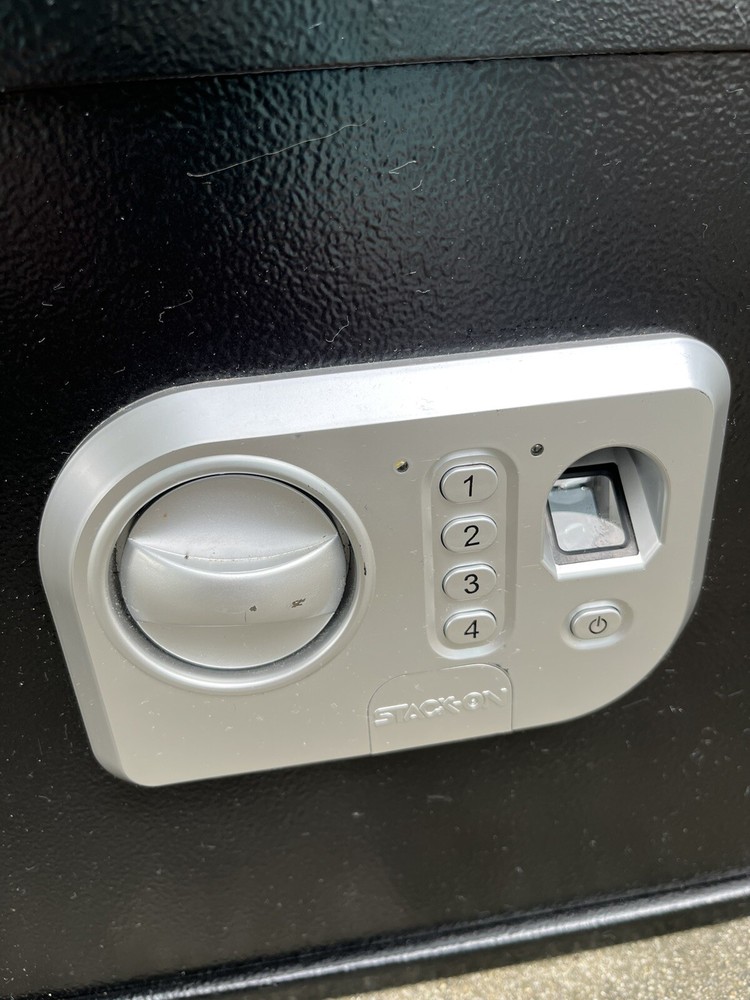 Pistol Ammo Security Secure Gun Storage Locker Safe Stack On Biometric Print