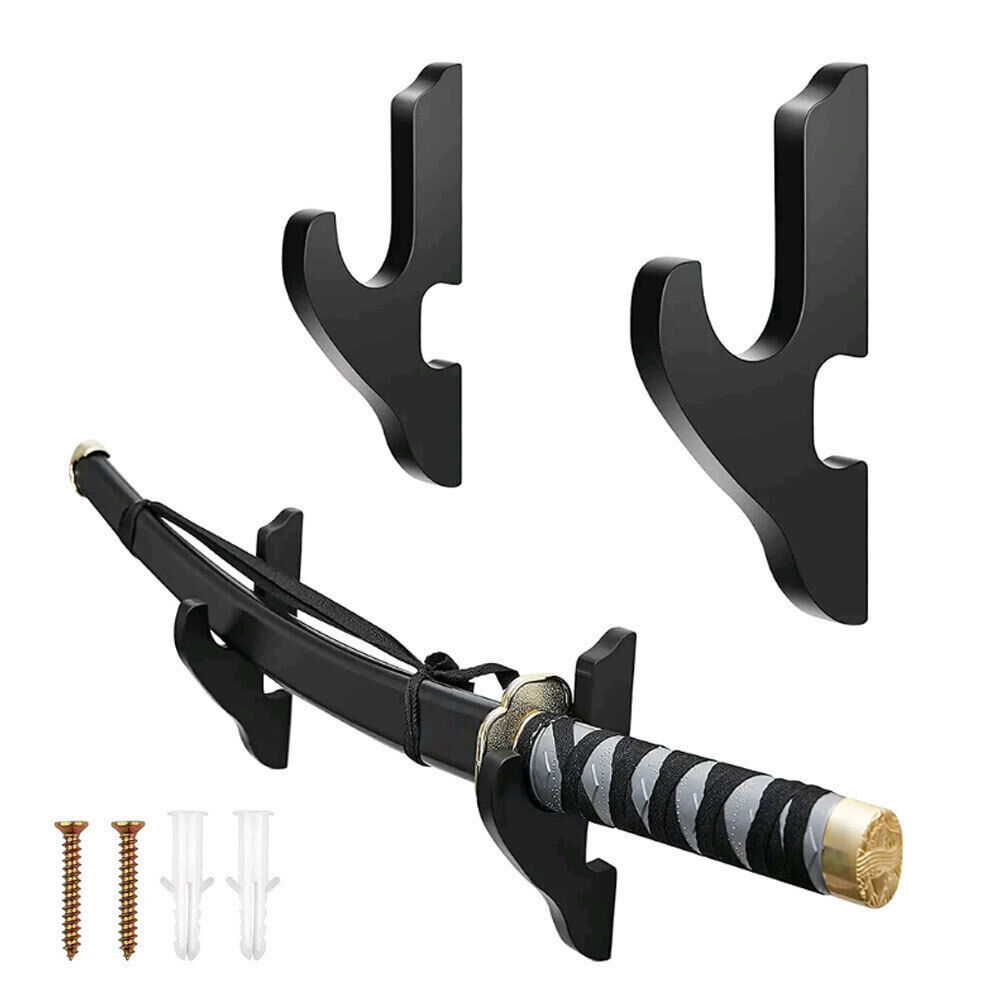 Wall-mounted wooden sword stand bracket, wall hook hook display stand -