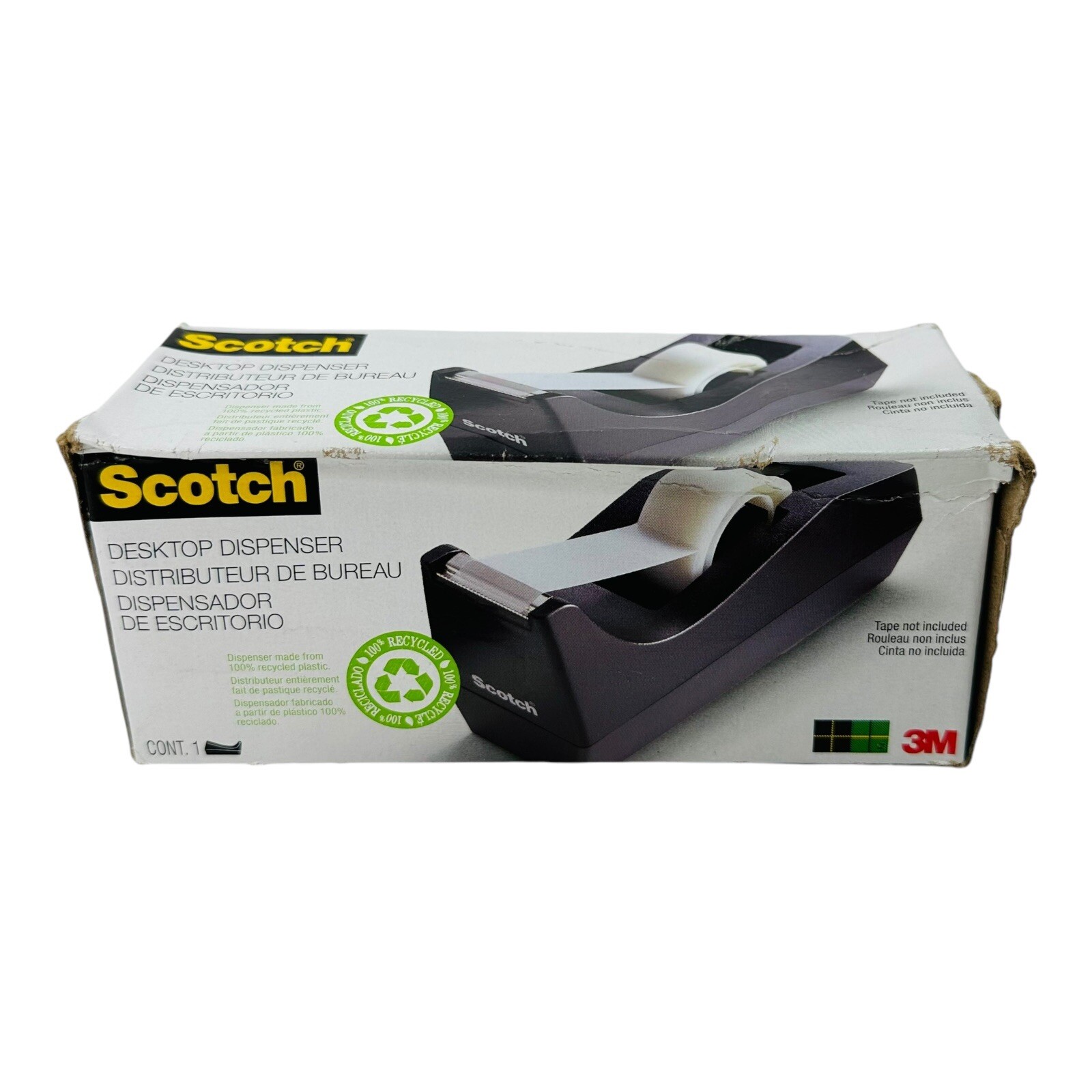 3 Count Scotch Tape Dispenser 1" Core C60-BK & C-38