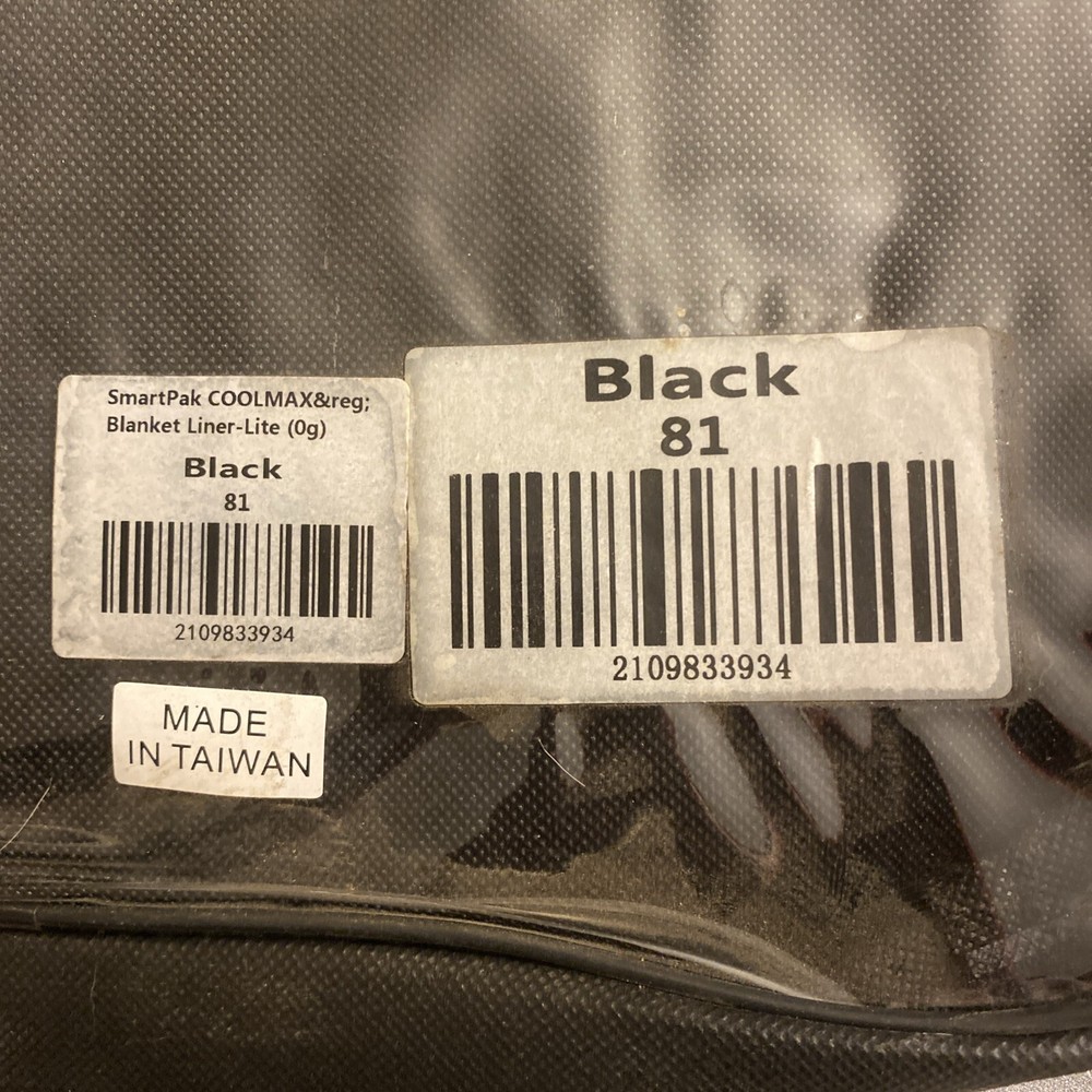 Smartpak Coolmax Vari Tab Sheet/Blanket Liner- Black 81”