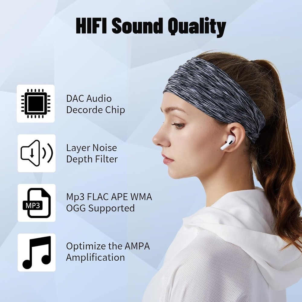Portable 128GB MP3 Player with Touch Screen & Built-in Speaker - Bluetooth 5.3
