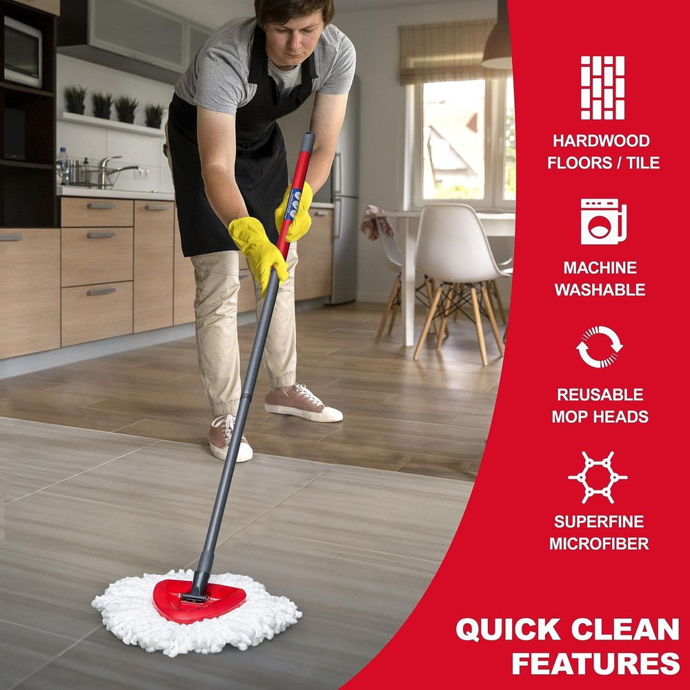 Spin Mop Replacement Heads – 4-Pack Spin Mop Refill Compatible with O-Ceda