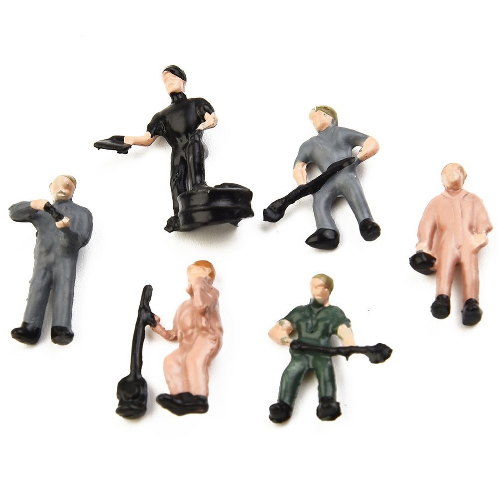 Lifelike Railway Model Workers 50pcs HO Scale Figures for Sand Table Models