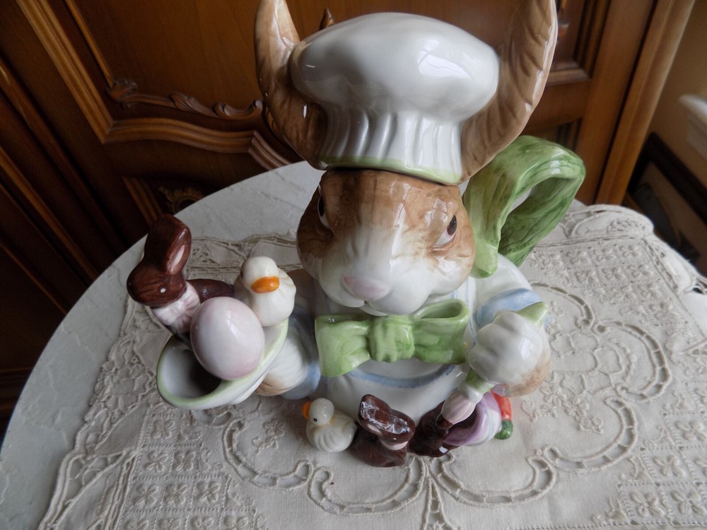 Vintage Caldun & Bogle Easter Rabbit Teapot with ducks and egg