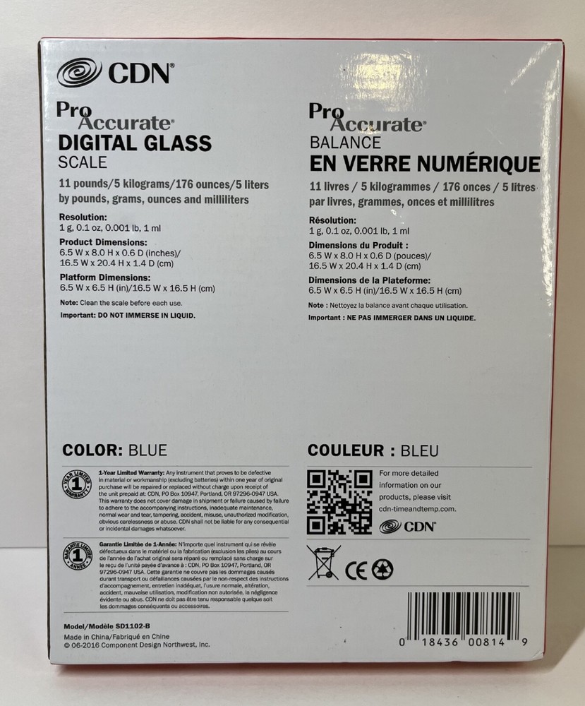CDN ProAccurate 11 lb Digital Portion Control Scale - Small Profile SD1102-B