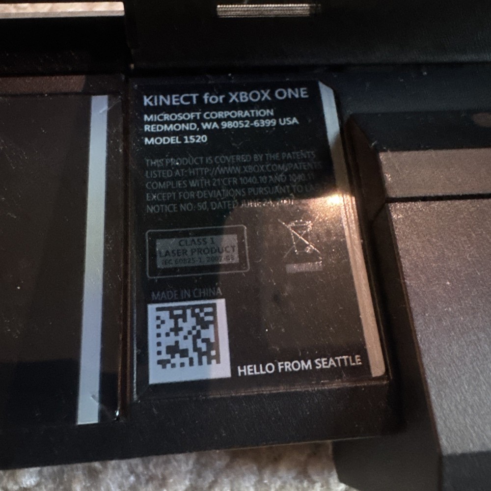 Genuine Microsoft Xbox One Kinect Sensor Camera Model 1520 Black - Tested