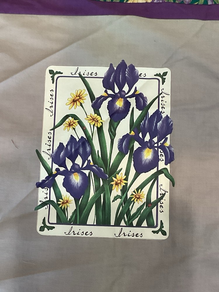 Decorative Wall quilt top Irises