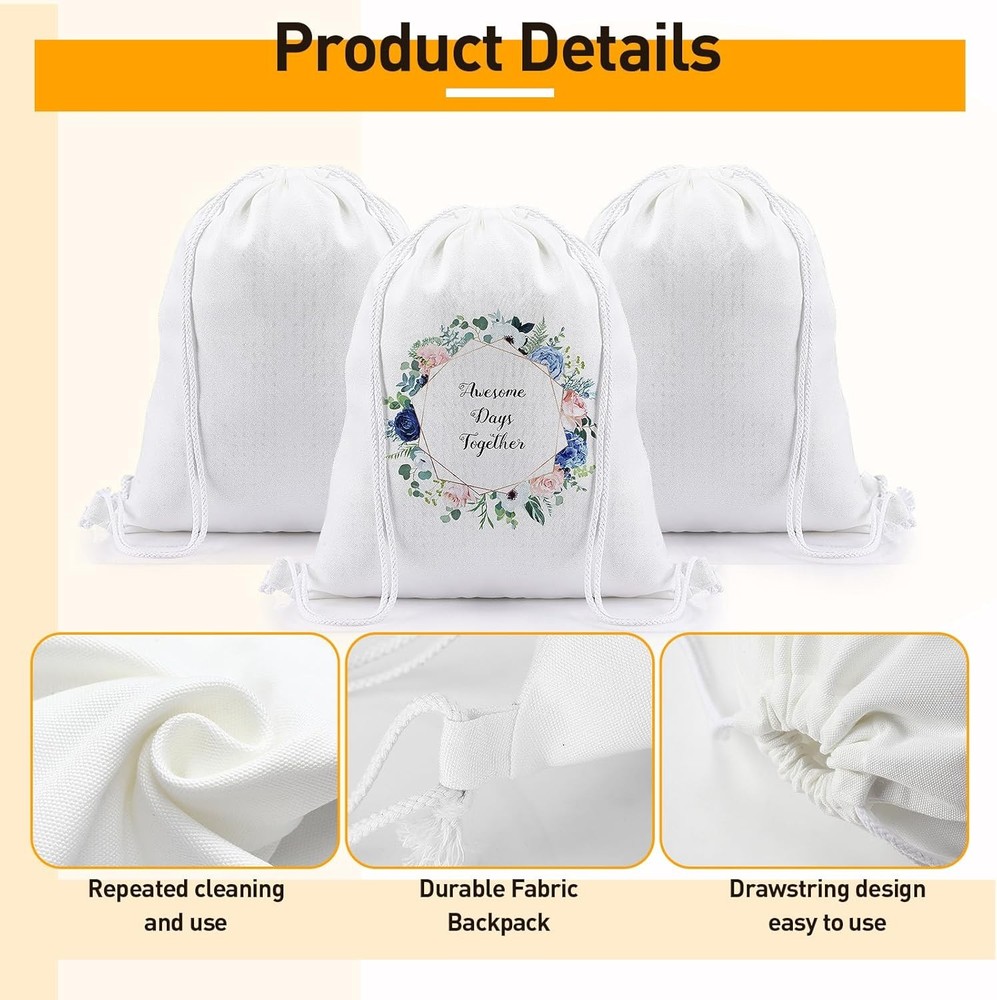 Sweetude 30 Pack Sublimation Drawstring Bags Bulk Polyester Bag...