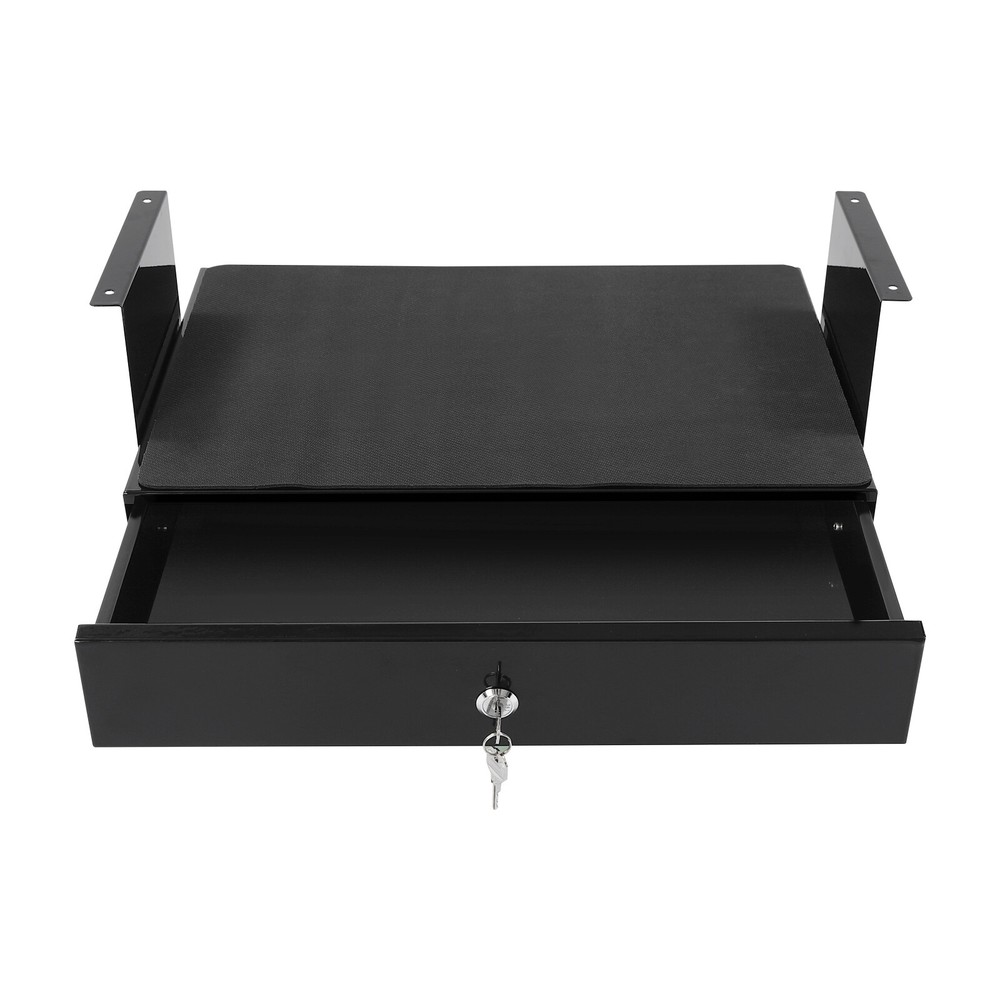 Sliding Pull-Out Under-Desk Drawer Organizer with Computer Pad