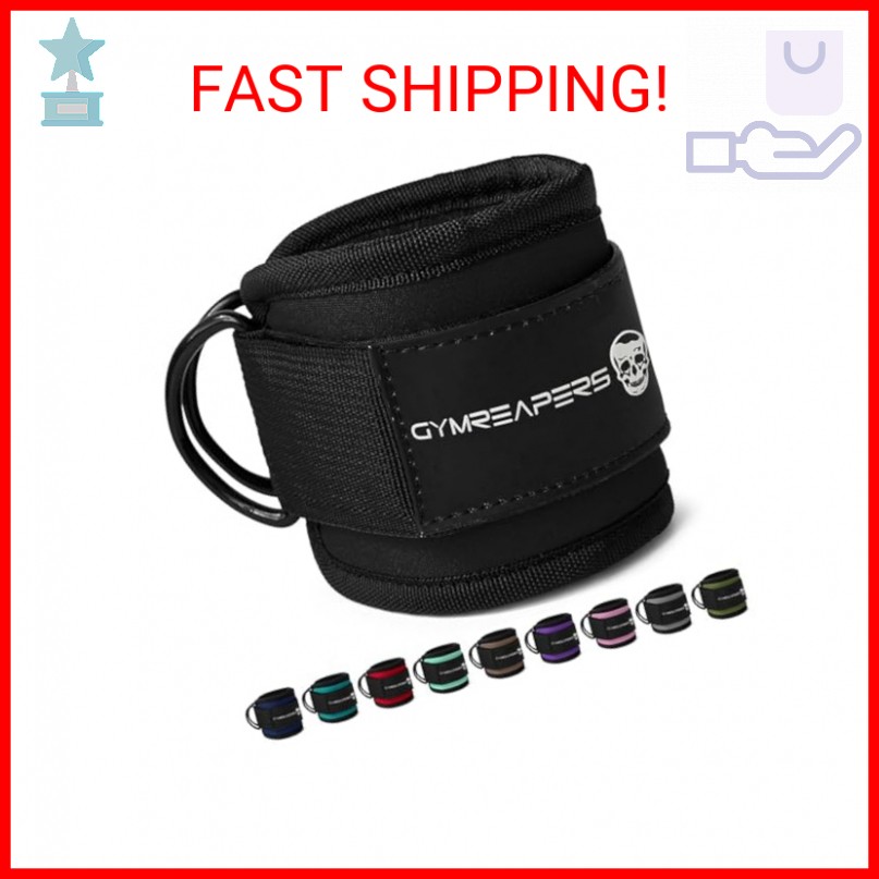 Gymreapers Ankle Straps (Pair) For Cable Machine Kickbacks, Glute Workouts, Lowe