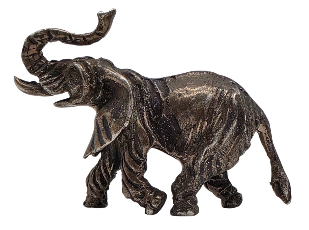 VINTAGE Solid .800 Silver Miniature Elephant Figure
