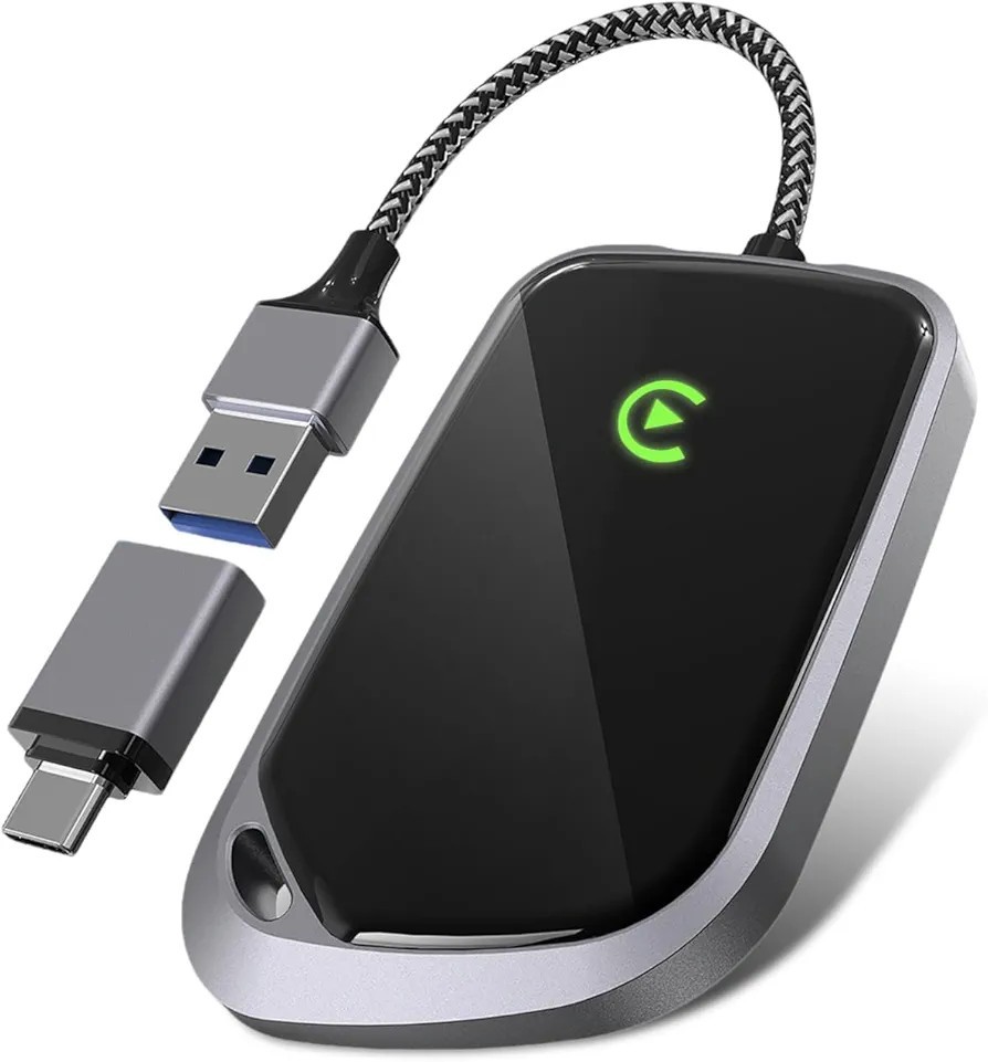 Wireless CarPlay Adapter, Plug & Play Convert Wired to Wireless for iPhone