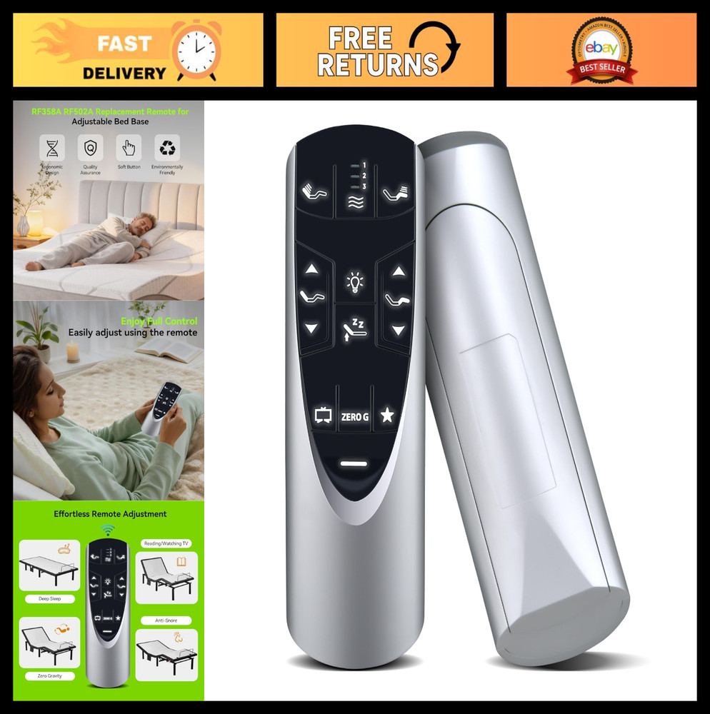 Replacement Remote Control for Tempurpedic Ergo Adjustable Bed Base RF358A RF502
