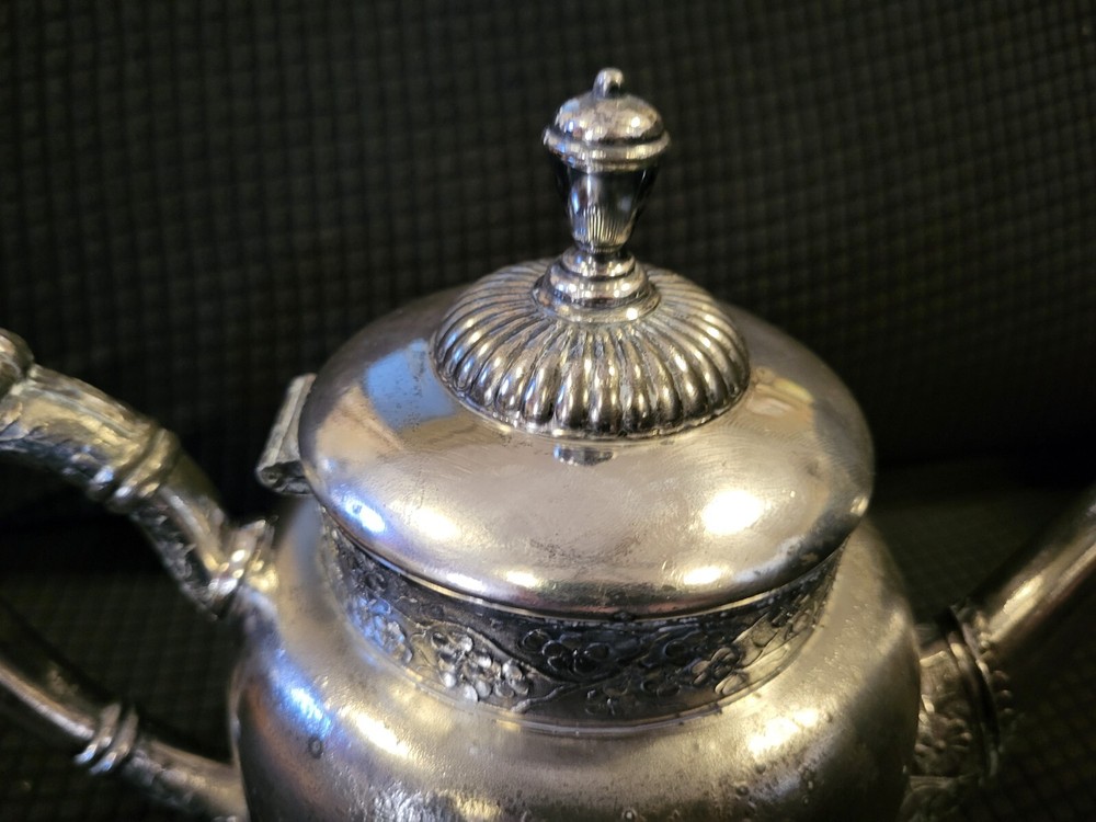 The ACME Silver Plate Co. Coffee Pot Engraved Floral Patterns