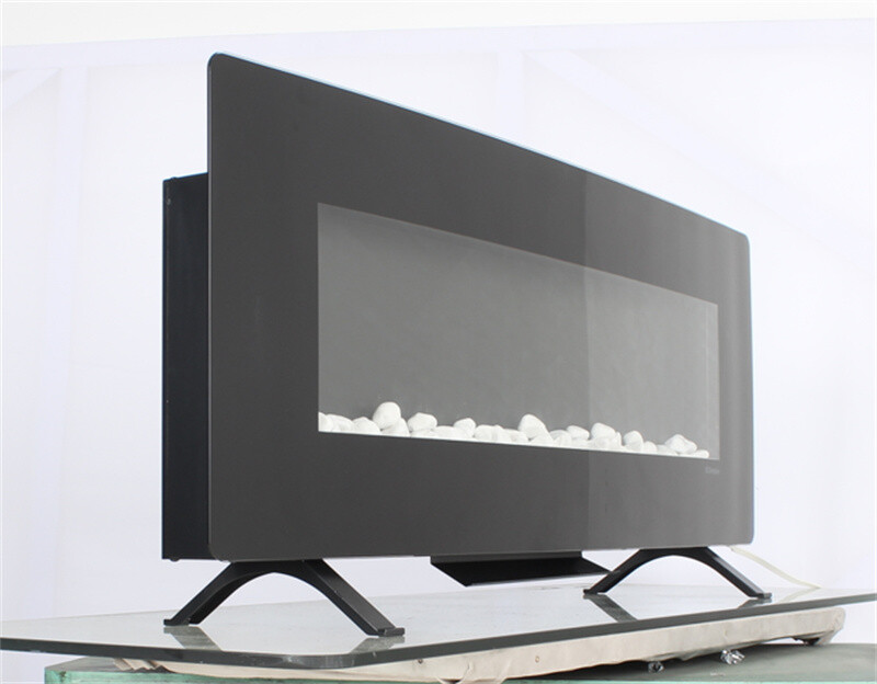 48" Curved Front Wall Mounted Electric Fireplace Multi Color Flame with Remote