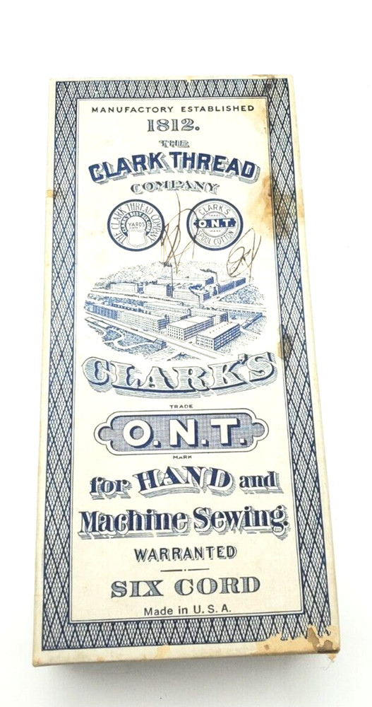 Vintage Clark Empty Box White Thread for Hand and Machine Sewing