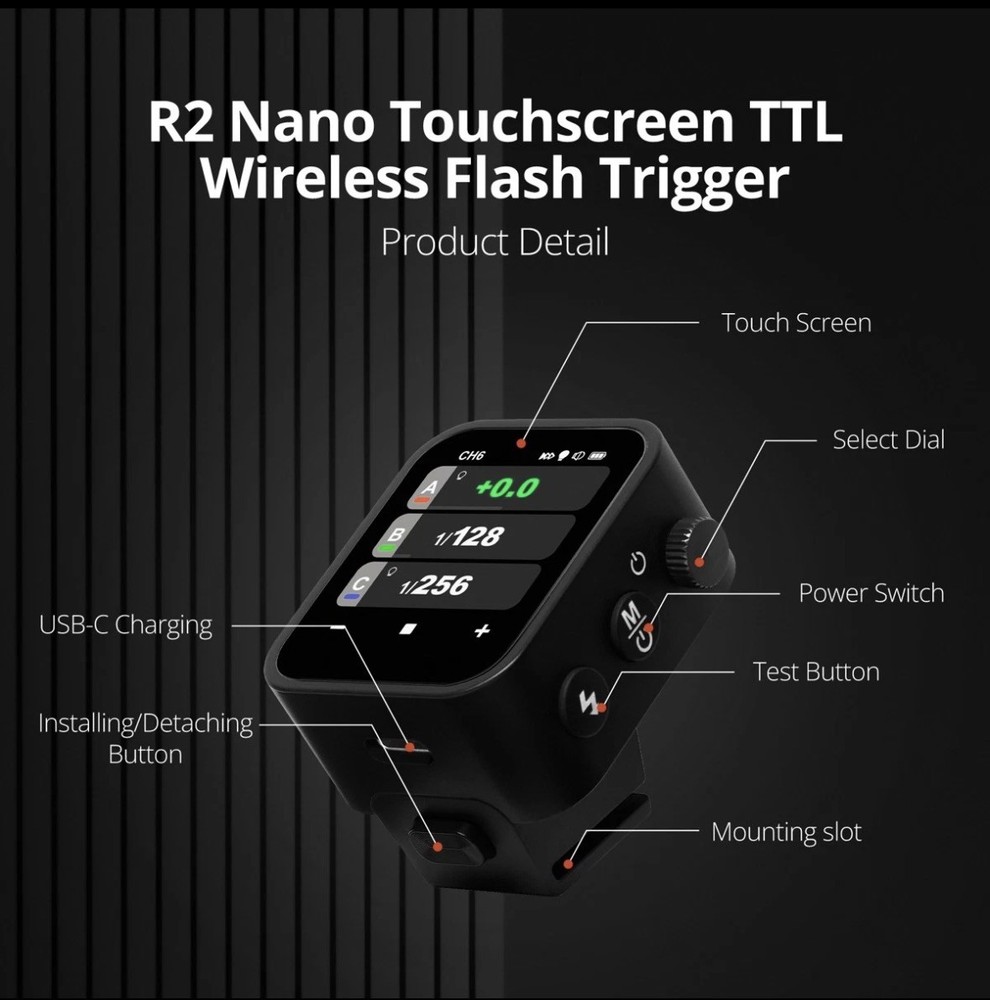 Flashpoint R2 Nano Touchscreen TTL Wireless Flash Trigger for Canon