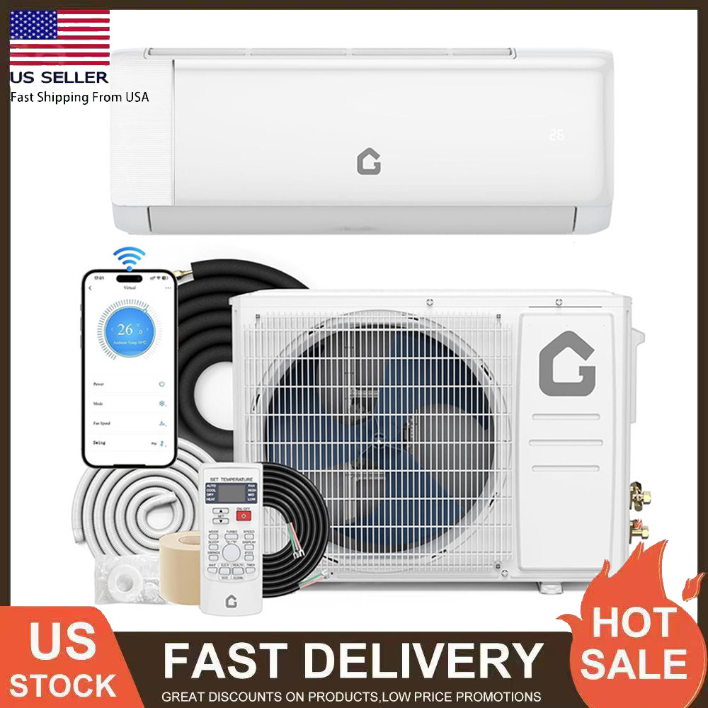 12000 BTU Ductless Mini Split Air Conditioner Inverter Heat Pump 22 SEER2 110V