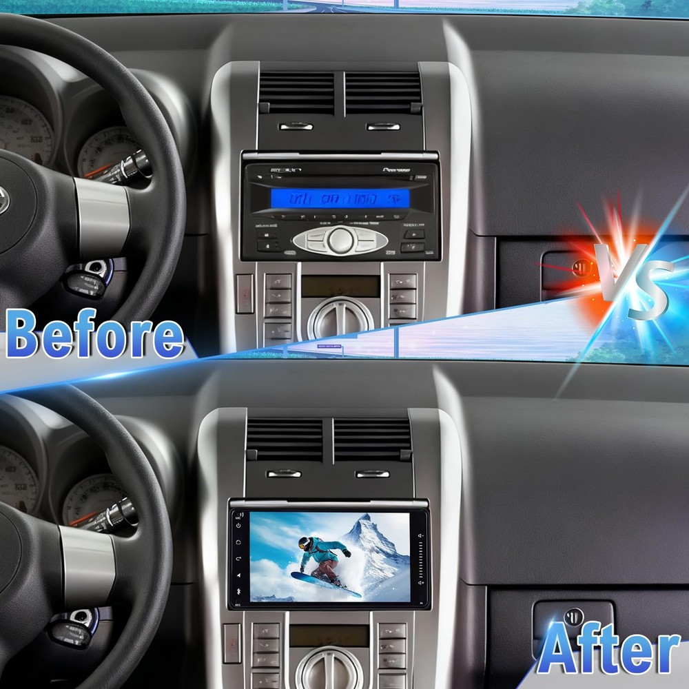 Android 14 Double Din Car Stereo 7" Touchscreen Wireless Carplay Android Auto