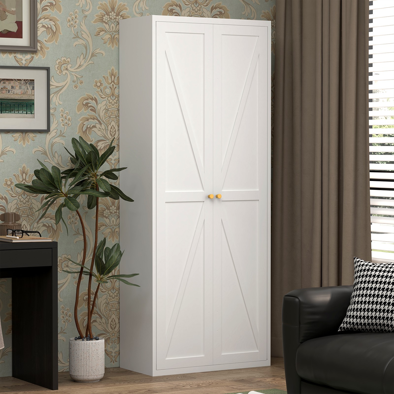 71" Tall Metal Kitchen Pantry Storage Cabinets with Doors and Shelves, Cupboard