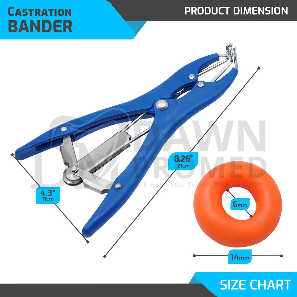 Elastrator Castration & Tail Docker Pliers + FREE 100 Elastic Bands German Grade