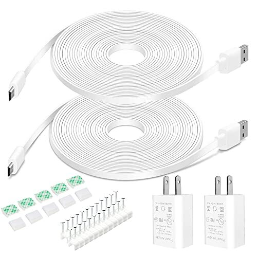 2 Pack 20Ft Power Extension Cable Charging Cord Compatible with Wyze Cam V3