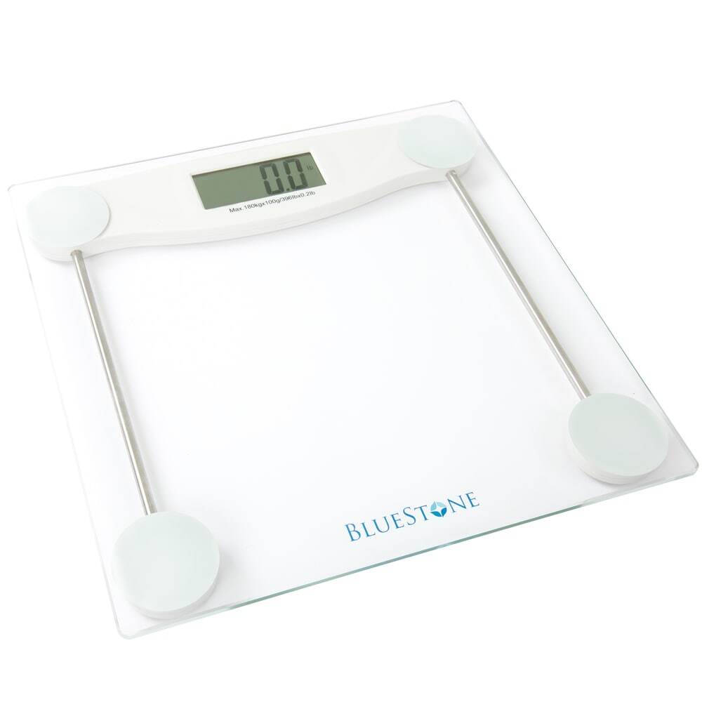 Bluestone Digital Glass Bathroom Scale: 396 lb Capacity, LCD Display