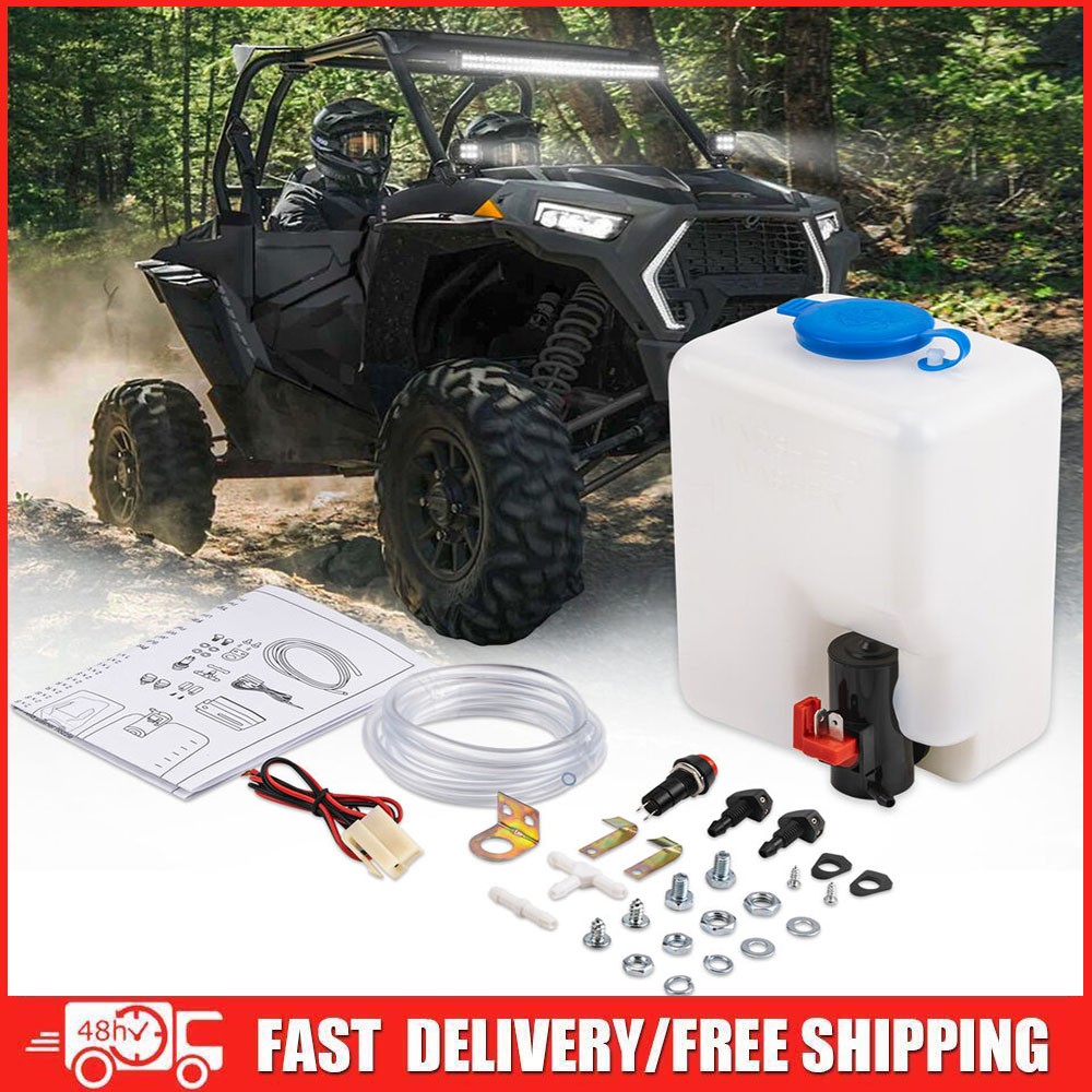 Universal Windshield Washer Pump Reservoir Kit Fluid Reservoir Tank Bottle C0D5
