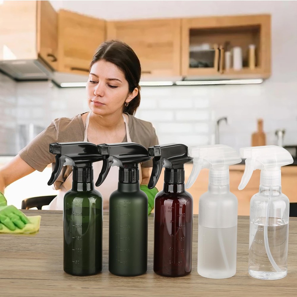 TTTred Leakproof Spray Bottles (2 Pack 10 oz), Adjustable Fine 2 PACK CLEAR