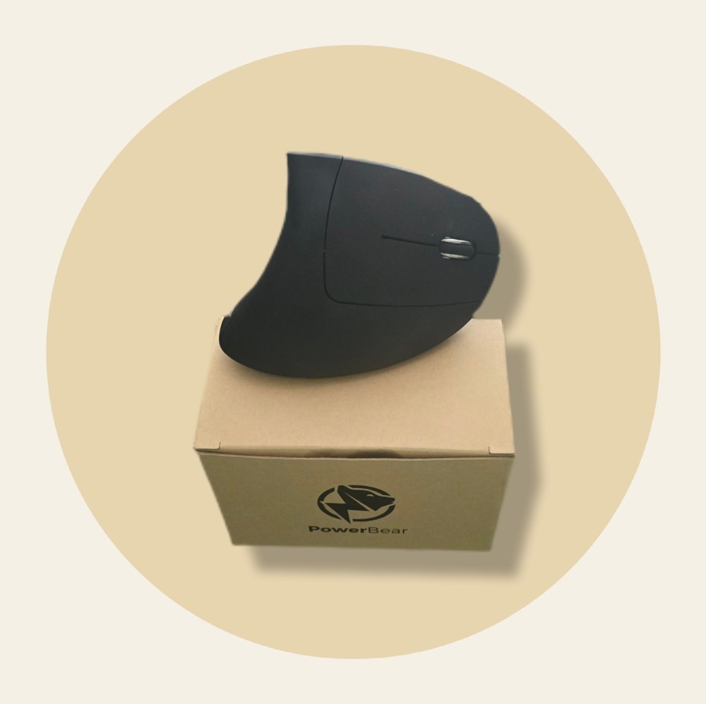 Power Bear Black Wireless Ergonomic Mouse Gently Used In Box