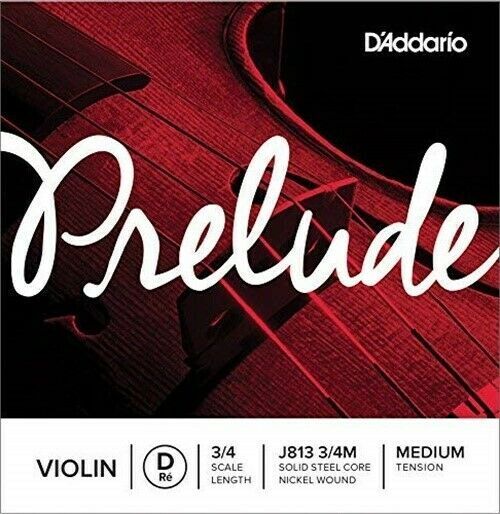 "D'Addario Prelude Violin Single D String 3/4 Scale, Medium Tension "