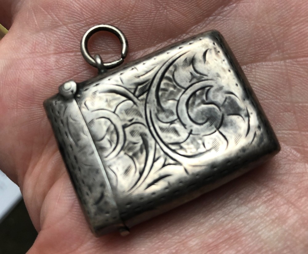Edwardian Silver Vesta CAse Birmingham 1908 A70017