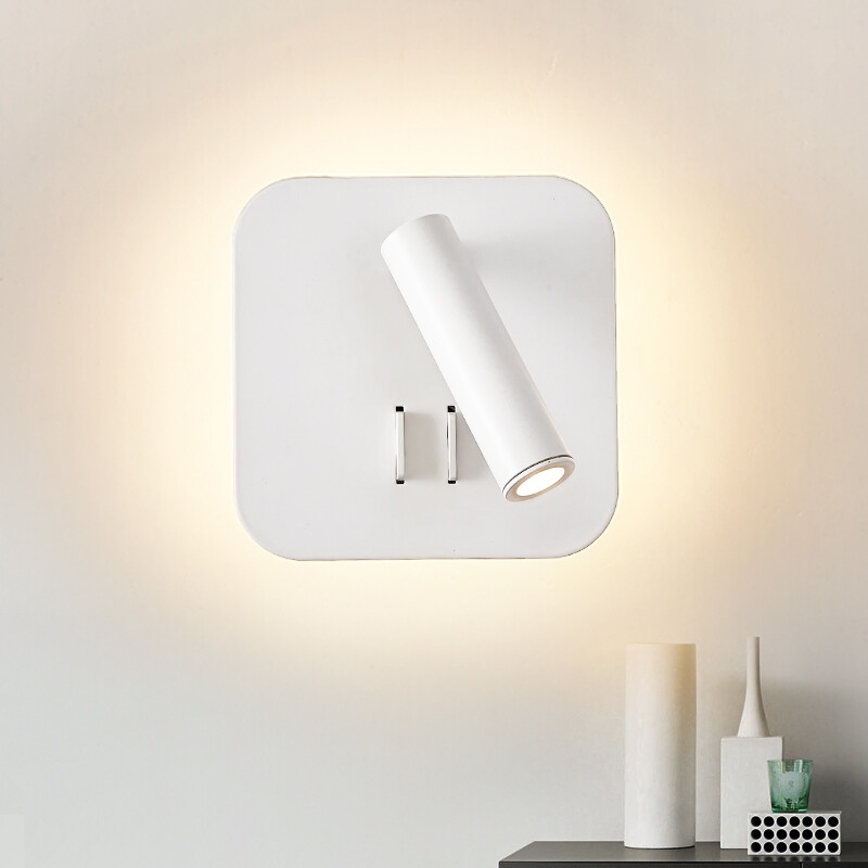 10W LED Wall Light Fixture Adjustable Spotlight Bedside Reading Lamp Dual Switch