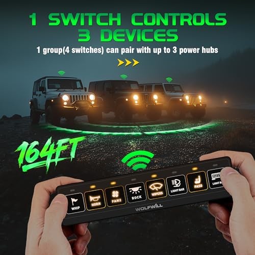 8 Gang Wireless Switch Panel BC80, 164Ft Remote with 4 8 Gang Switch Panel