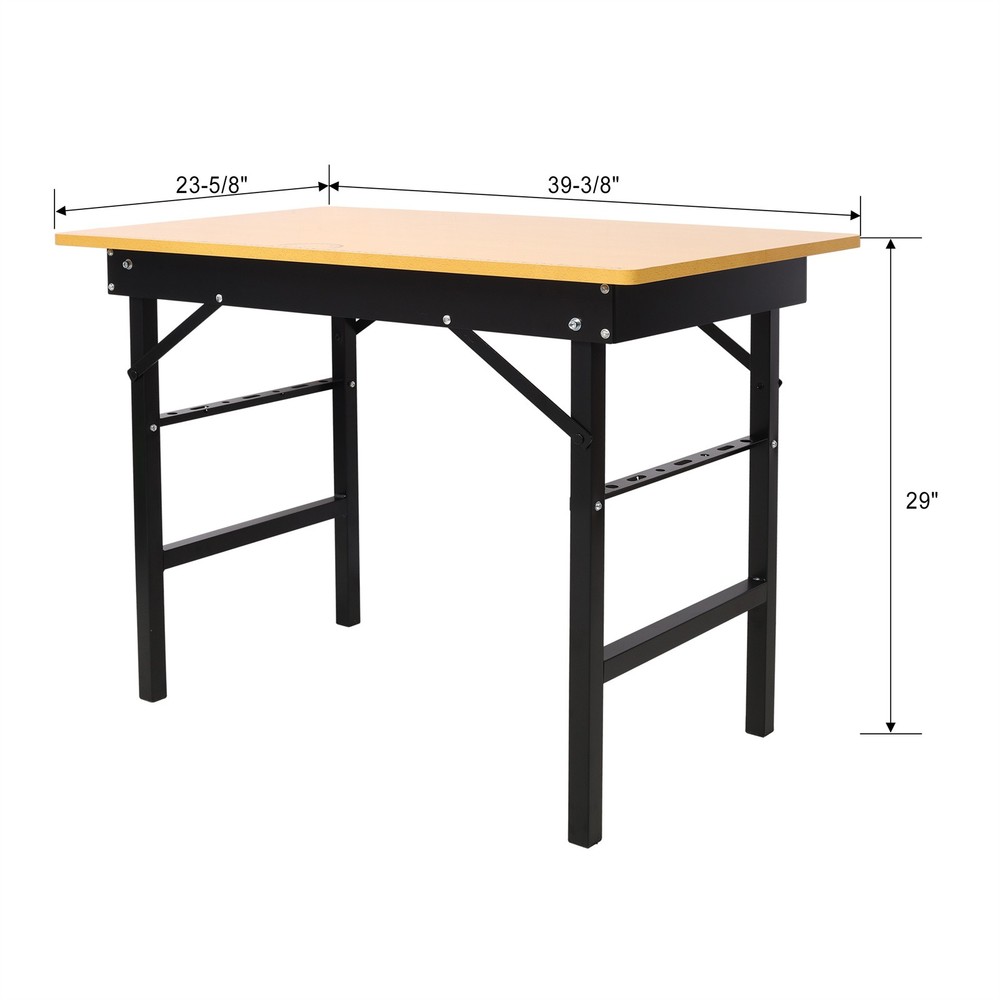 Foldable Work Table with Measuring Tape and Angle Finder Portable Tool Workbench