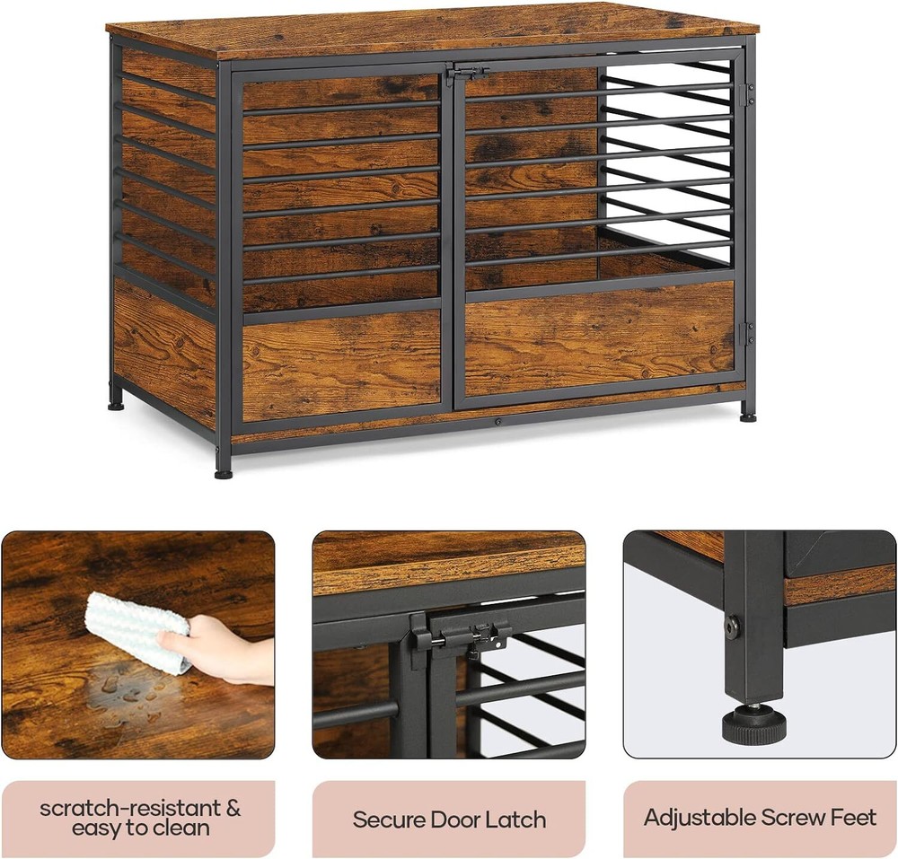 Large Dog Crate Furniture Heavy Duty Dog Kennel House Wooden Dog Cage End Table