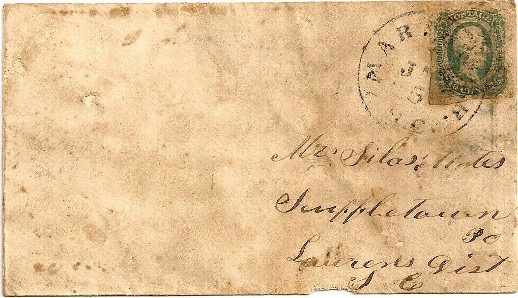 Confederate GENUINE Postal Cover with Stamp