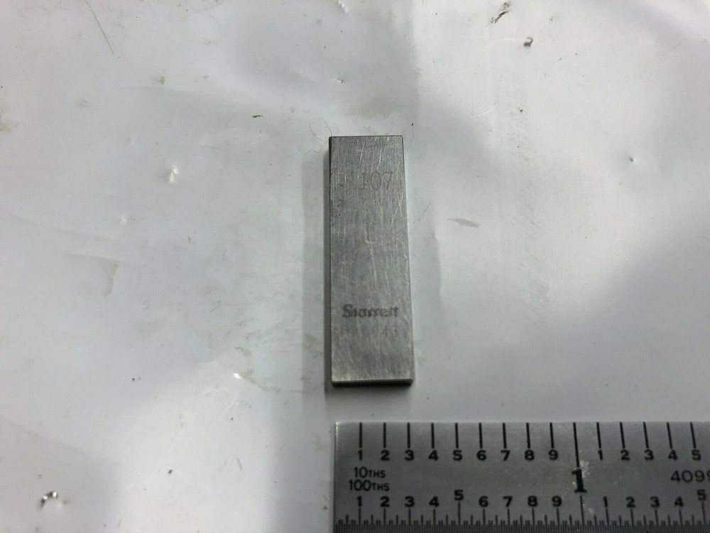 .107 Starrett Rectangular Steel Gage Gauge Block.