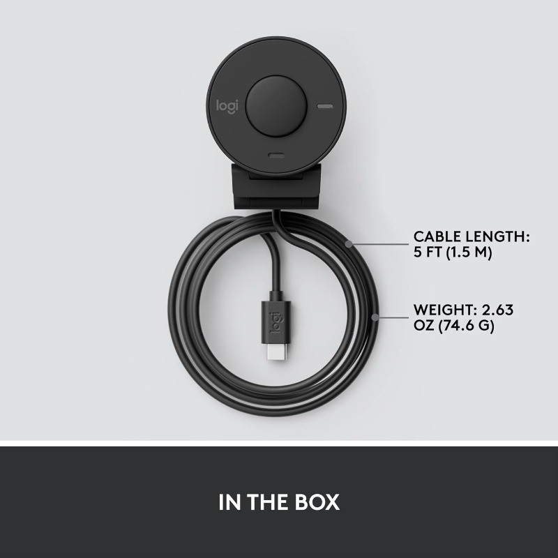 Full HD Webcam with Privacy Shutter, Noise Reduction Microphone, USB-C