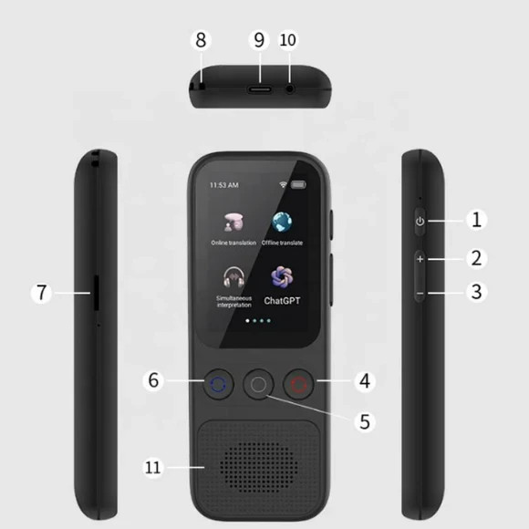 Language Translator Device 138 Languages Real-Time Voice Offline 3” Touch