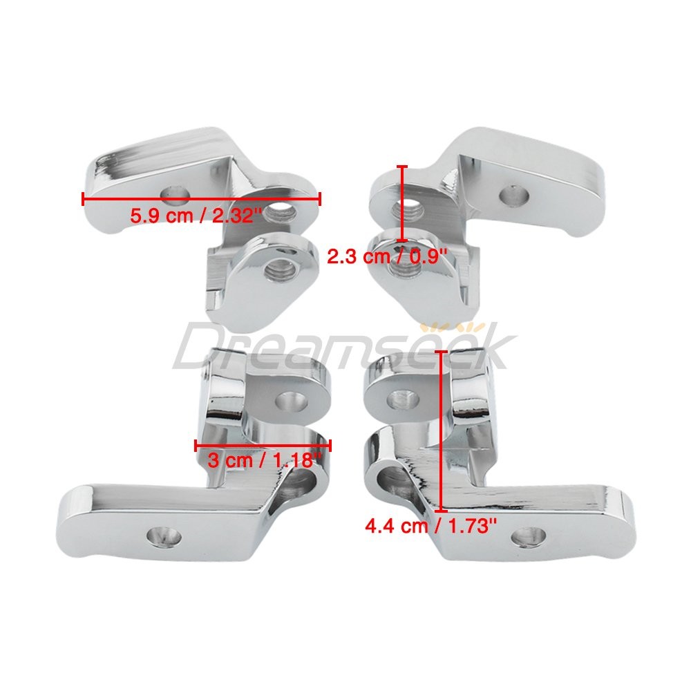 Front Driver Floorboard Relocation Brackets for Harley Electra Glide 97-16 Black
