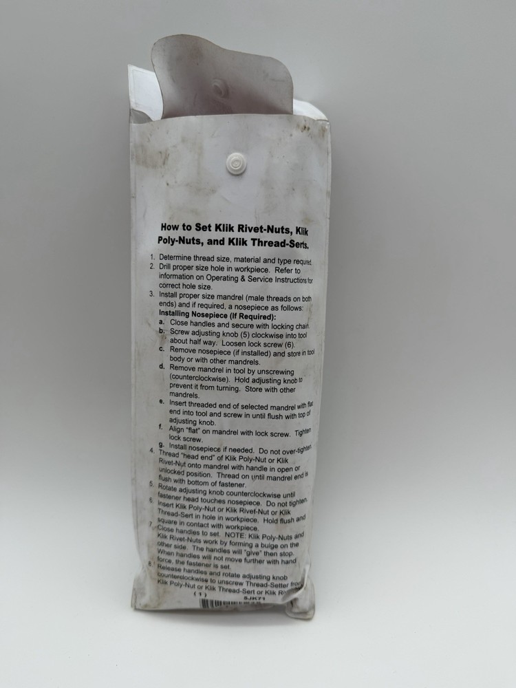 MARSON M60303 TOOL - FOR KLIK RIVET-NUTS, KLIK POLY NUTS & KLIK THREAD-SERTS