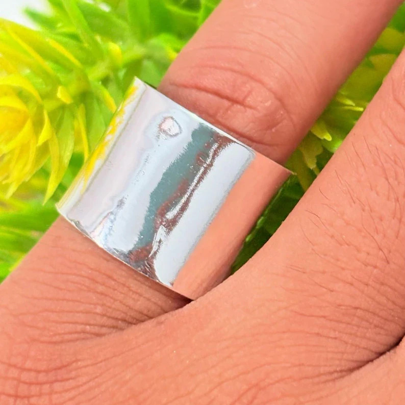 Bold 925 Sterling Silver Thick Ring | Crafted from Silver Sheet | Statement Jewe
