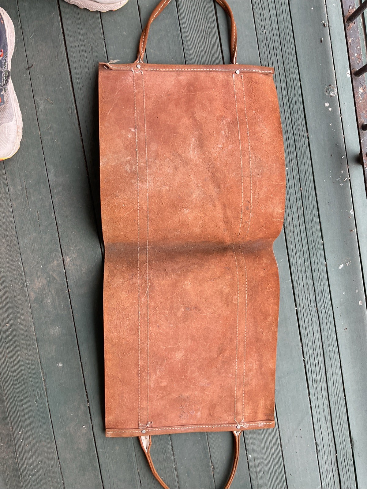 34"x14.5" Leather Firewood Log Carrier Sling vintage cool Look