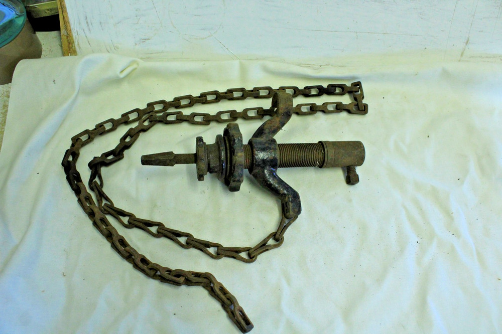 Antique chain drill missing drill head 8.5" long
